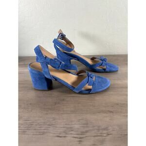 Vionic Rosabel Women's Blue Suede‎ Leather Block Heel Pump Size 7 NWOB